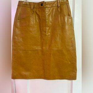 Tan Genuine Leather Skirt